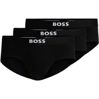 BOSS för män. 50546561 3-pack Logo Midjeband Briefs svart (S), Hemkläder, Bomull