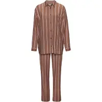 LASCANA Pyjamas brun / aubergine / ljusrosa / vit