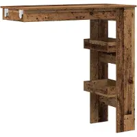 vidaXL Barbord väggmonterat gammalt trä 102x45x103,5cm konstruerat trä