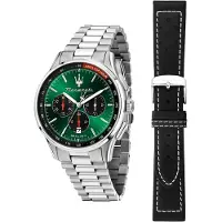 Maserati Sorpasso Grön Rostfritt stål/Silver Herrkvarts Kronograf med Datum R8873624002 grön