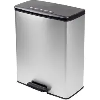Curver Deco bin slim 254610 Sopkärl 65 l (L x B x H) 480 x 480 x 615 mm Silver, Svart Fot-pedalmekanism 1 st
