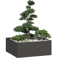 vidaXL Planteringskärl svart 100x100x40 cm stål
