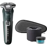Philips SHAVER Series 5000 S5884/50, Roterande rakhuvud, Svart, Grön, Knappar, LED, Batteri / USB, Inbyggt batteri