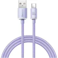 Baseus Crystal Shine USB-A / USB-C-kabel - 1.2m, 100W - Lila