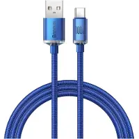 Baseus Crystal Shine USB-A / USB-C-kabel - 1.2m, 100W - Blå