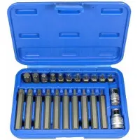 Condor werkzeug Bitssats för skruvmejsel C1011/1; 3/8''+1/2''; Torx T10-55; 23 st.