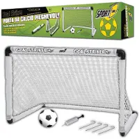 Mandelli Active Sport1 hopfällbart fotbollsmål med fotboll och pump