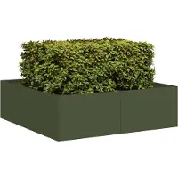 vidaXL Planteringskärl olivgrön 100x100x30 cm stål