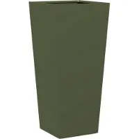 vidaXL Trädgårdskruka olivgrön 35x35x75 cm stål