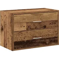vidaXL Skåp med 2 lådor gammalt trä 60x31x40 cm konstruerat trä