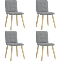 vidaXL Matstolar 4 st ljusgrå tyg