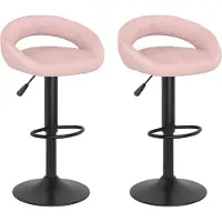 vidaXL Barstolar 2 st rosa sammet