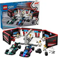 LEGO City F1 Garage & Mercedes-Amg & Alpine Bilar Leksak 60444 Byggset För 7+