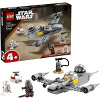LEGO Star Wars: Mandalorian Mando och Grogu N-1 Starfighter Byggleksak för Barn 4+