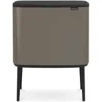 Brabantia Bo Touch Bin - Skraldespand - fliplåg - 33 L - avfallsseparation - platina