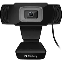 Sandberg USB Webcam - inbyggd stereomikrofon - USB 2.0 - perfekt för online-möten