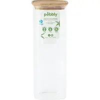 Pebbly Hög glasburk med bambulock 2,2L, Pebbly