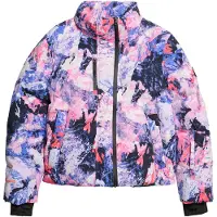 Superdry för kvinnor. WS110169A Lila quiltad skidjacka med fyrkantig skärning (S), Deportivo, Snö, Hållbar, Återvunnen nylon