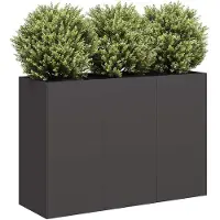 Super Merchant Svart Blomkruka 120X40X80 Cm Kallvalsat Stål