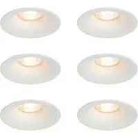 QAZQA Set om 6 infällda spotlights vita GU10 50 mm - Gijs