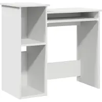 vidaXL Skrivbord med hyllor vit 84x40x78 cm konstruerat trä