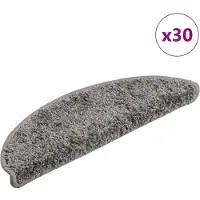 vidaXL Trappmattor 30 st 56x17x3 cm grå halvrunda