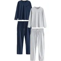 Next Pyjamas lång marinblå / gråmelerad