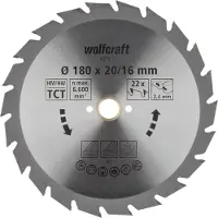 Wolfcraft 6372000 Hårdmetall cirkelsågklinga 180 x 20 mm Antal tänder (per tum): 22 1 st
