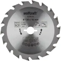 Wolfcraft 6356000 Hårdmetall cirkelsågklinga 130 x 16 mm Antal tänder (per tum): 18 1 st