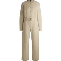 BOSS för kvinnor. 50536843 Daiyla beige jumpsuit (XL), Casual, Viskos, Lång ärm