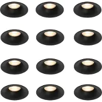 QAZQA Set med 12 infällda spotlights svart GU10 50 mm - Gijs