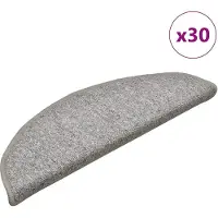 vidaXL Trappmattor 30 st 56x17x3 cm ljusgrå halvrunda