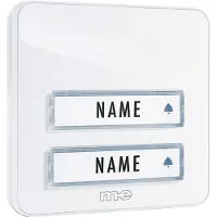 M-E KTA-2 W Klockplatta med namnskylt 2x Vit 12 V/1 A