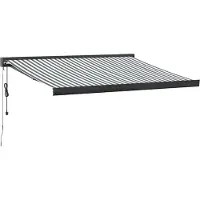vidaXL Markis infällbar antracit och vit 3,5x2,5 m tyg&aluminium