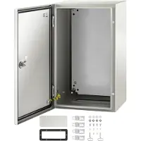 Vevor NEMA stålkapsling, 50,8 x 30,5 x 25,4 cm NEMA 4X stålelbox, IP66 vattentät och dammtät, kopplingsdosa för utomhus-/inomhusbruk, med monteringsplatta