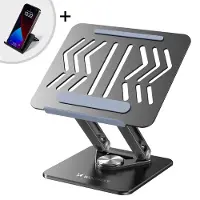 Wozinsky WRS-CPY84SB 360 aluminiumstativ för laptop/surfplatta + gratis smartphone-stativ - svart