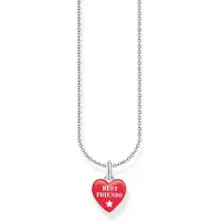 Thomas Sabo Red enamel BEST FRIENDS silverhalsband vänskapssmycke KE2237-007-10-L45v