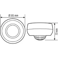 ESYLUX EB10430916 Tak-närvarodetektor Utanpåliggande 360 ° Relä Vit IP40