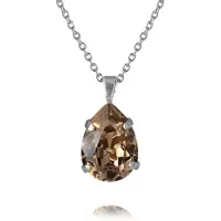 Caroline Svedbom Mini Drop Necklace Rhodium Greige - Stjärnurmakarna
