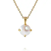Caroline Svedbom Classic Petite Necklace Gold Pearl - Stjärnurmakarna