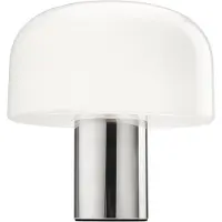 Flos Design bordslampa Bellhop Glass T, dimbar, Förkromad / silver, Vardagsrum / matsal, Aluminium / grå / zink, Bordslampa
