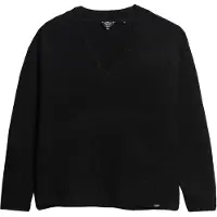 Superdry för kvinnor. W6110521A Överdimensionerad tröja med V-ringning svart (XS), Casual, Akryl
