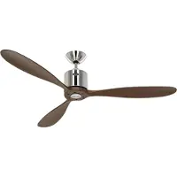 CasaFan AEROPLAN ECO 132 BN-NB loftsfläkt i massiv trä valnöt 27 W 132 cm krom (borstad) med fjärrkontroll, timer, vinterdrift
