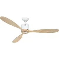 CasaFan AEROPLAN ECO 132 WE-NT Flügel Massivholz natur Takfläkt 27 W (Ø x H) 132 cm x 310 mm Vit med fjärrkontroll, Timer, Vinterdrift