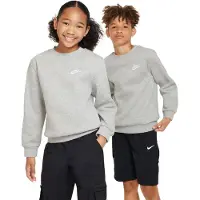 Nike Sweatshirt NSW Club Fleece Crew - Grå/Vit Barn, storlek M: 137-147 cm