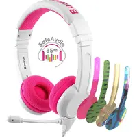 BuddyPhone BuddyPhones On-ear headset Sladd Rosa Brusreducering för mikrofon Volymbegränsning, Hopfällbara, Headset, Svettresistent Barn