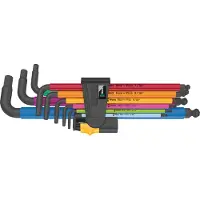 Wera 950/9 Hex-Plus Multicolour Imperial 2 Inner-sexkantig Vinkelskruvmejselset 1/4 tum, 3/16 tum, 1/8 tum, 5/64 tum, 5/16 tum, 7/32 tum, 5/32 tum, 3/32 tum,