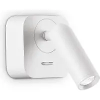 Ideal Lux LED-väggspotlight Bean, vit, bredd 7 cm, metall Bean, Vitt / opal, Vardagsrum / matsal, Metall, Modern, LED-taklampa