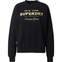 Superdry för kvinnor. W2011991A Luxe metallic logo sweatshirt svart (S), Casual, Deportivo, Grå, Bomull