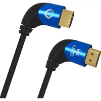 OEHLBACH HDMI Anslutningskabel HDMI-A-kontakt, HDMI-A-kontakt 2.00 m Svart D1C42542 8K UHD, Vinklad 90° åt vänster, trefaldigt skärmad HDMI-kabel